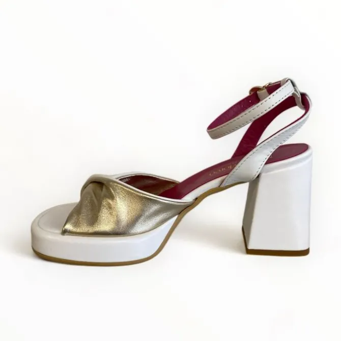 Marco Moreo White Block Heel Sandal